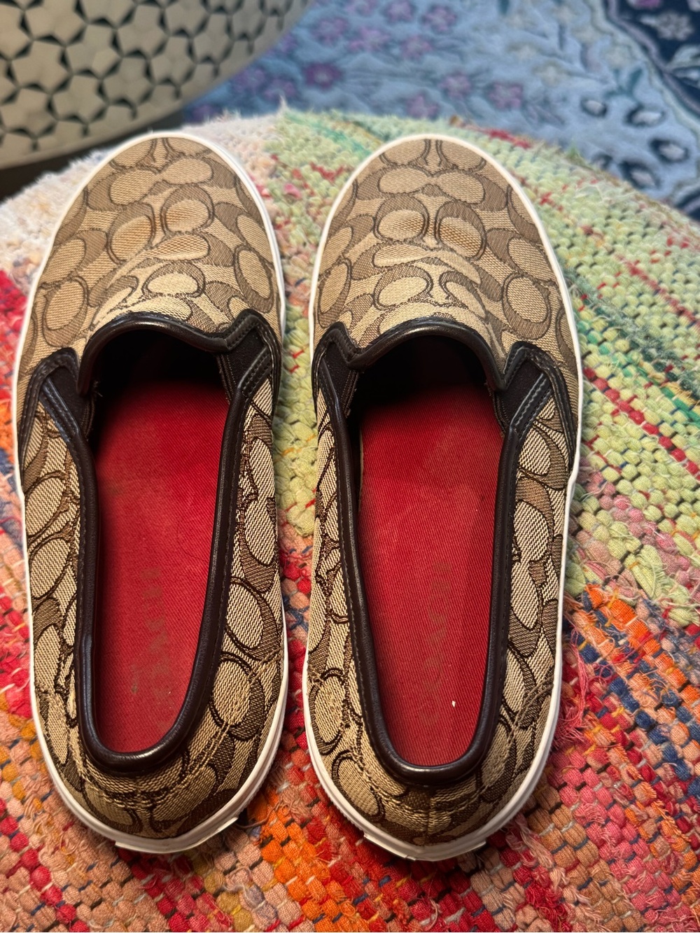 Coach Chrissy Slip-on Sneakers in khaki and brown signature logo - Picture 8 of 9